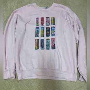 Gildan Light Pink Sweatshirt with Colorful Can Design